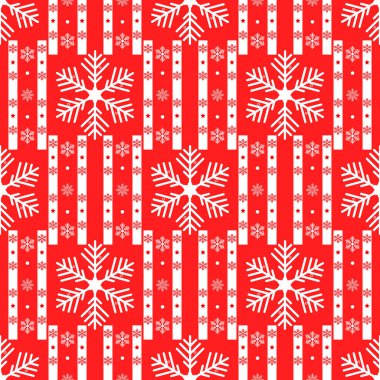 Örülmüş, pürüzsüz bir arka plan. Noel veya kış tasarımı için kırmızı ve beyaz süveter deseni. Yazılı geleneksel İskandinav süsü. Vektör çizimi. eps10