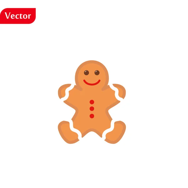 Icône homme en pain d'épice, illustration vectorielle. Collection de Noël . — Image vectorielle
