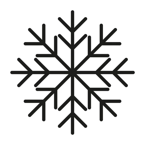 Schneeflockensymbol. flache Vektordarstellung in schwarz auf weißem Hintergrund. Folge 10 — Stockvektor