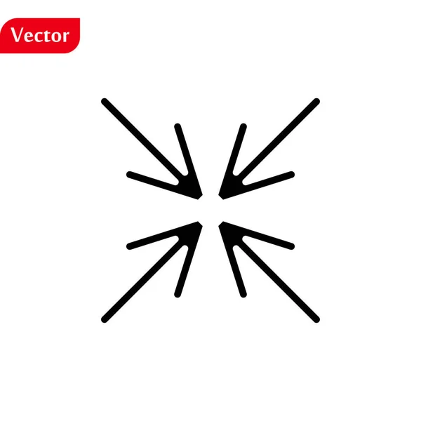 Simge vektörünü küçült, katı illüstrasyonu en aza indir, siyah üzerine izole edilmiş resim grafiği — Stok Vektör
