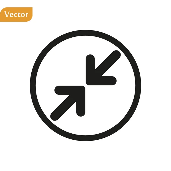 Círculo, minimizar vetor ícone, minimizar a ilustração sólida, pictograma isolado em eps10 preto — Vetor de Stock