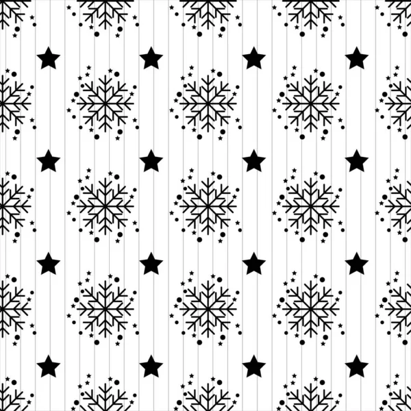 Snowflake seamless pattern Merry Christmas and happy New year winter holiday 배경 장식 종이 벡터 일러스트. 축제용 직물 Xmas 추상적 인 포장 장식 장식. 눈송이와 함께 — 스톡 벡터