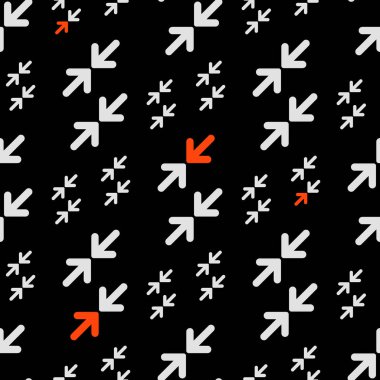 Sorunsuz trendy ok desen. Siyah ve beyaz okları modern İskandinav tarzı ile.