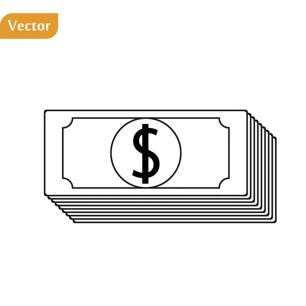 Cash icon vector. Line money symbol. Trendy flat outline ui sign design. Thin linear graphic pictogram for web site, mobile application. Logo illustration. Eps10 — Stock vektor