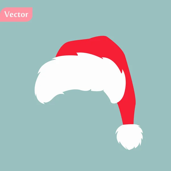 Hat Santa Claus, Isolated On White Background, Vector Illustration — Stock Vector