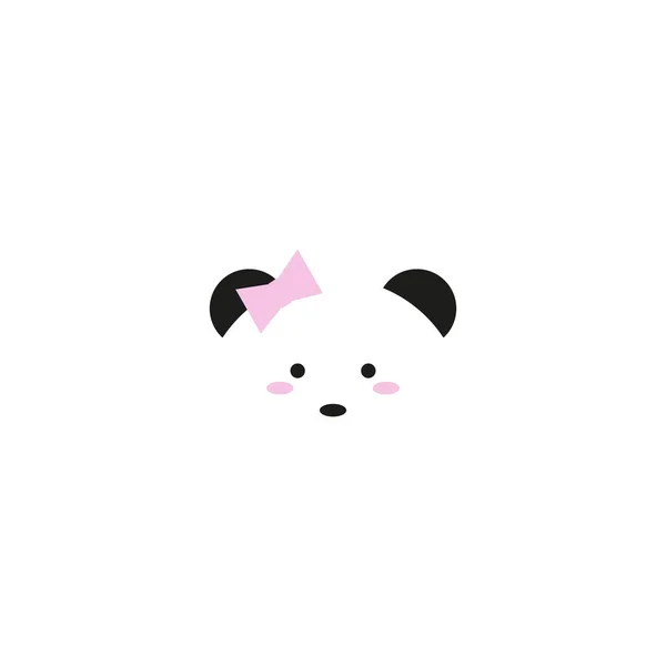 可爱的熊猫脸。矢量插画熊猫熊。徽标设计模板。动物标识概念图标. — 图库矢量图片