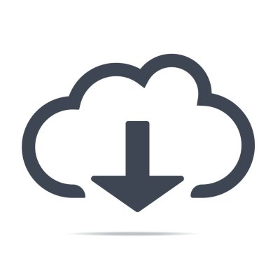 Bulut indirme ana hatları beyaz arkaplan üzerindeki izole vektör 10 eps