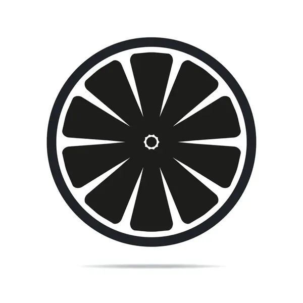 Rebanada de icono de limón ilustración vectorial sobre fondo blanco — Vector de stock