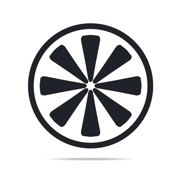 Rebanada de icono de limón ilustración vectorial sobre fondo blanco — Vector de stock