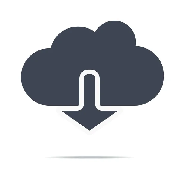 Cloud download icon. Download icon, digital cloud, music, video upload, media application, phone, computer — 스톡 벡터