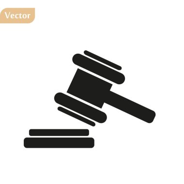 Yargıç ya da müzayede çekici ikonu. Eps10 illüstrasyon vektörü