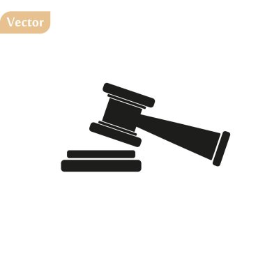 Judge gavel Icon Vector. Simple flat symbol. Perfect Black pictogram illustration on white background. vector