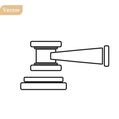 Judge gavel Icon Vector. Simple flat symbol. Perfect Black pictogram illustration on white background. vector