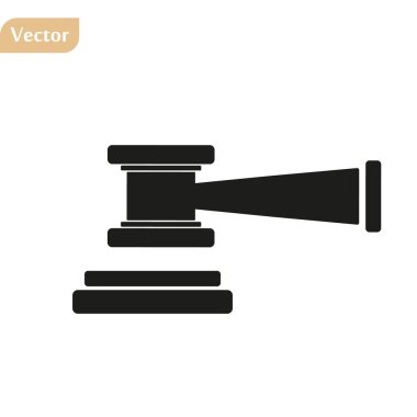 Judge gavel Icon Vector. Simple flat symbol. Perfect Black pictogram illustration on white background. vector