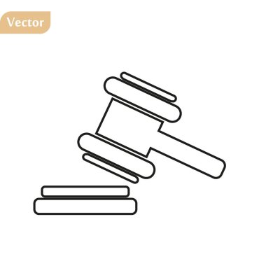 Judge gavel Icon Vector. Simple flat symbol. Perfect Black pictogram illustration on white background. vector
