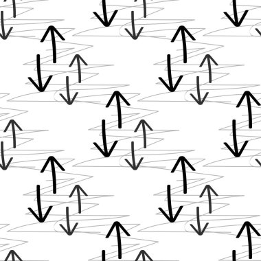 Seamless hand drawn geometric tribal pattern with arrows. Vector navajo design.