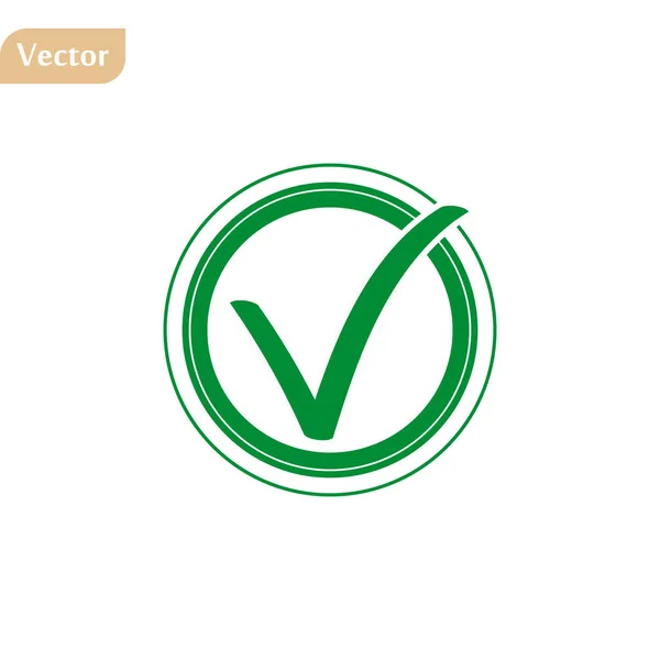 Ilustración de vector de casilla de verificación verde aislado sobre fondo blanco — Vector de stock