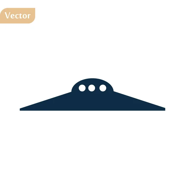 Ufo ikon vektor. astronomi illustration logotyp. Rymdskeppssymbol. — Stock vektor