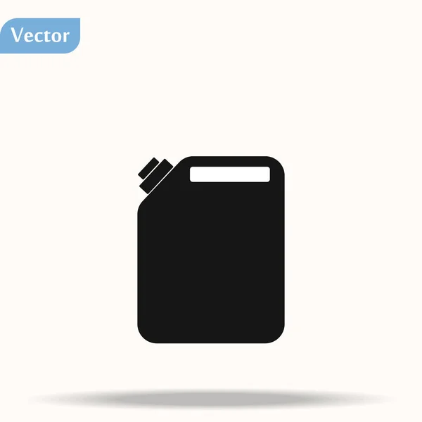 Ícone da lata de gasolina. Ilustração da silhueta do ícone do vetor do cilindro de gasolina para a teia isolada no fundo branco —  Vetores de Stock