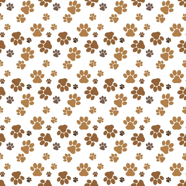 Paw print naadloze. Sporen van kat textiel patroon. Kat voetafdruk naadloze patroon. Vector naadloze. EPS 10 — Stockvector