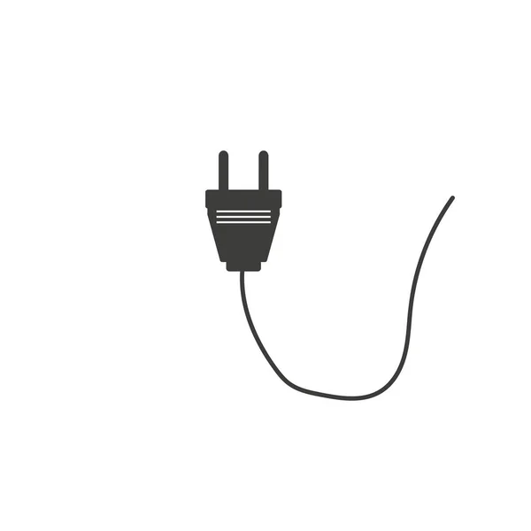 Plug pictogram. Macht icoon. Een elektrisch icoon. Silhouet platte ontwerp illustratie — Stockvector