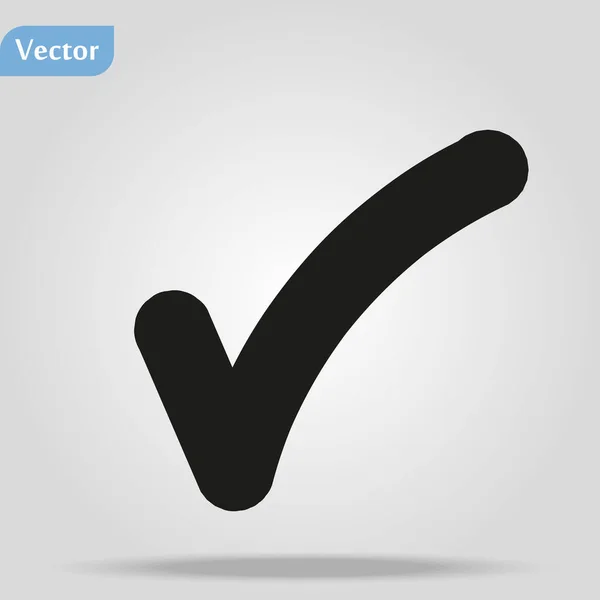 Black check mark icon. Tick symbol in black color, vector illustration. — Stock Vector