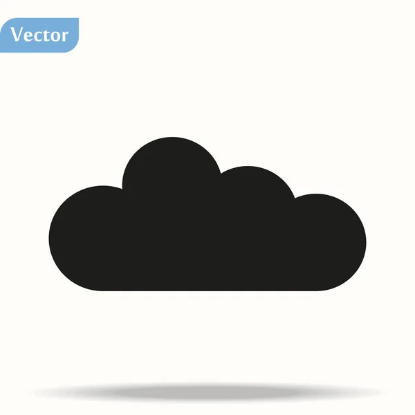 Cloud Icon Vector. Symbole plat simple. Illustration du pictogramme noir parfait sur fond blanc . — Image vectorielle