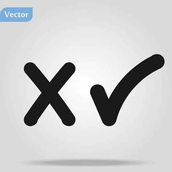 Vector de marca correcto e incorrecto EPS 10, ideal para cualquier uso. Cruz Comprobar Marca Símbolo Icono Vector — Vector de stock