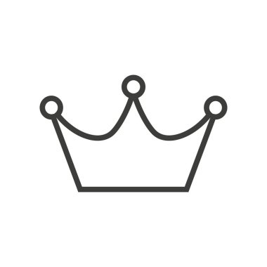 Crown Simgesi, gri arka planda izole edilmiş, modaya uygun, düz stil. Web sitesi tasarımı için taç sembolü, logo, uygulama, UI. Vektör illüstrasyonu, EPS10.