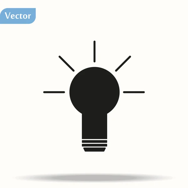 Gloeilamp pictogram idee symbool op witte achtergrond - vector — Stockvector