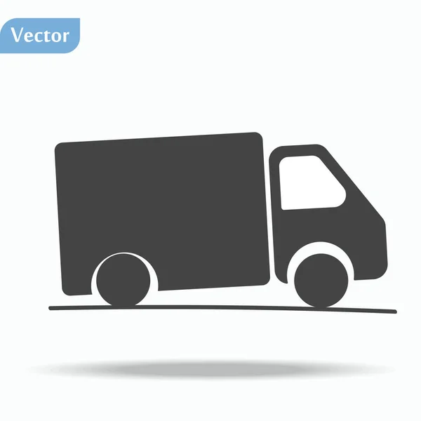 Delivery truck vector icon. Cargo van,logistic symbol. Flat vector sign isolated on white background. Simple vector illustration for graphic and web design. eps10 — Stock Vector