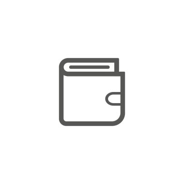 Cüzdan Simgesi gri arka planda izole edilmiş modaya uygun düz stil. Web sitenizin tasarımı için cüzdan sembolü, logo, uygulama, UI. Vektör illüstrasyonu, EPS 10