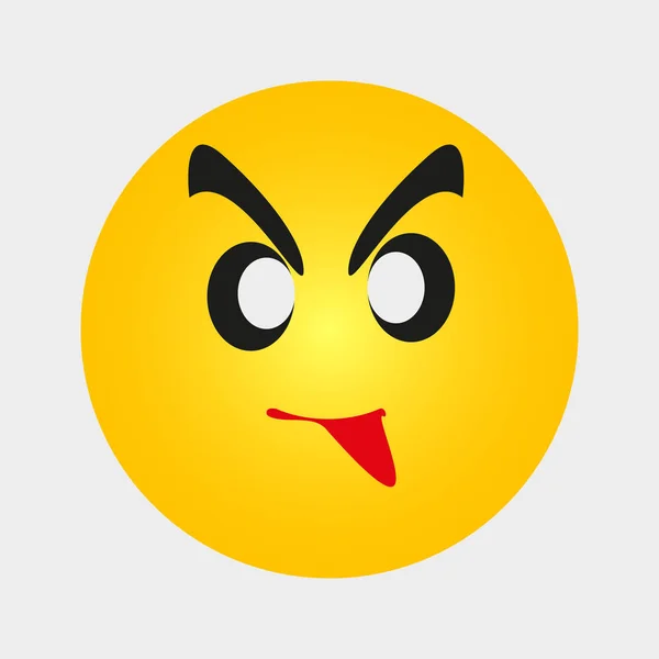 Emoji-Emoticon mit mürrischem Ausdruck. Yellow Angry Cartoon Face Emoji People Emotion Icon Flache Vektorillustration — Stockvektor