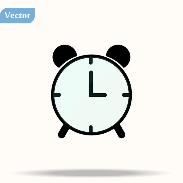 Icono Del Reloj Reloj Símbolo Tiempo Estilo Plano Diseño Del — Vector de stock