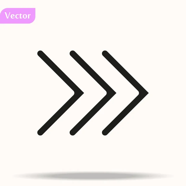 Icono de flecha. pixel perfecto aislado con estilo plano en fondo blanco para interfaz de usuario, aplicación, sitio web, logotipo. Ilustración vectorial . — Vector de stock