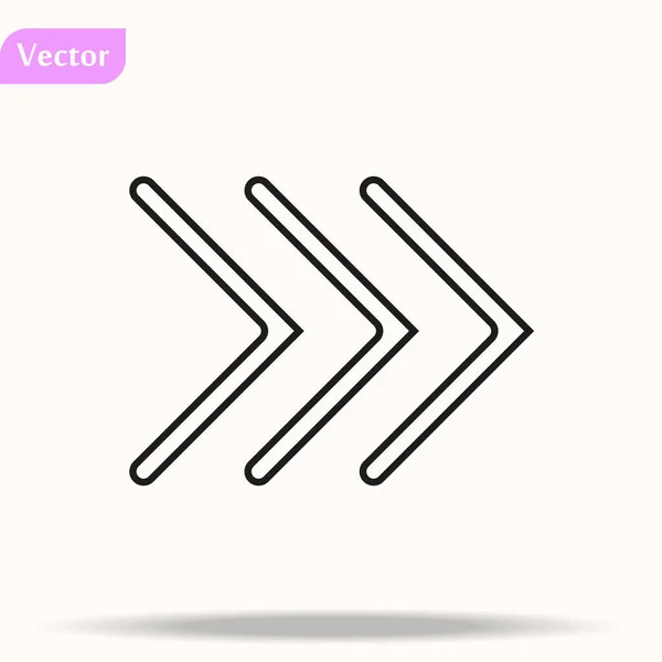 Icono de flecha. pixel perfecto aislado con estilo plano en fondo blanco para interfaz de usuario, aplicación, sitio web, logotipo. Ilustración vectorial . — Vector de stock