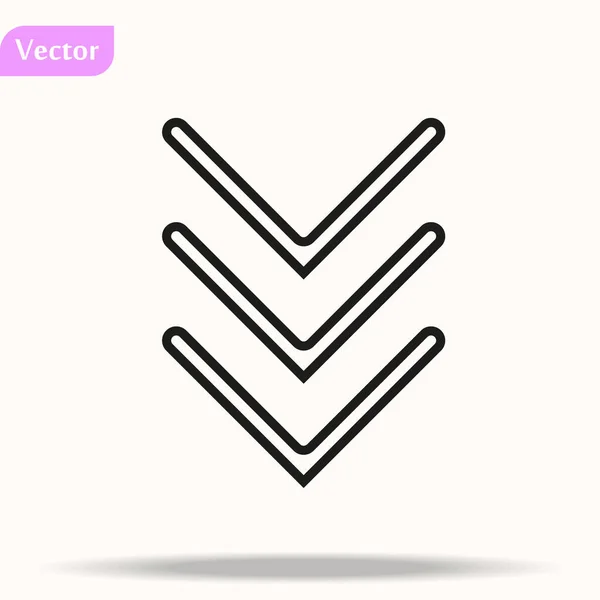 Flèche Vers Bas Icône Isolée Signe Symbole Vectoriel Illustration Icônes — Image vectorielle