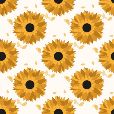 Ayçiçekli kusursuz desen. Soyut çiçek arkaplanı. EPS 10