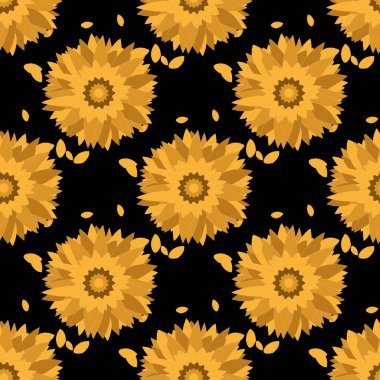 Ayçiçekli kusursuz desen. Soyut çiçek arkaplanı. EPS 10