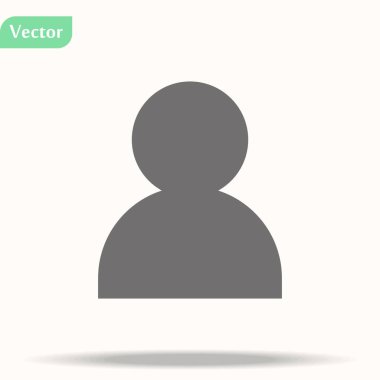 Avatar simge. Vektör çizim tarzı düz ikonik sembolü, siyah renk, şeffaf arka plan var. Web ve yazılım arabirimleri için tasarlanmış.