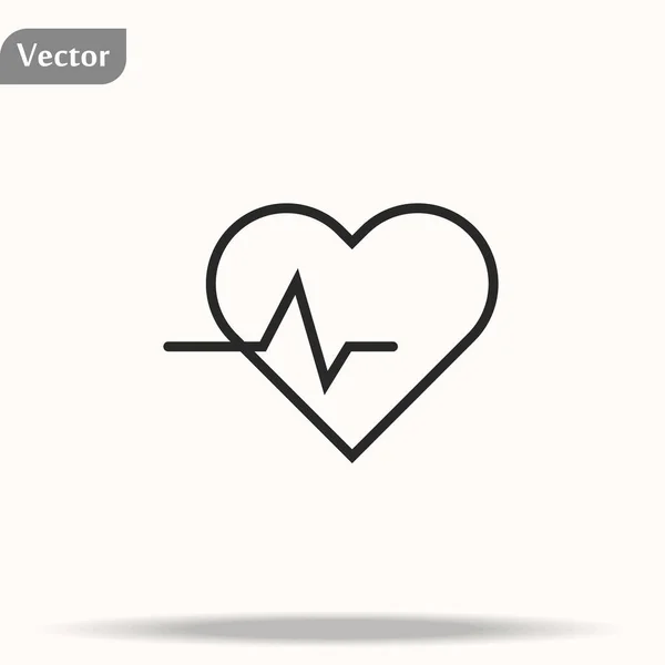 Icono Línea Cardíaca Logotipo Contorno Negro Alta Calidad Para Diseño — Vector de stock