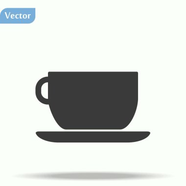 Kahve fincanı basit bir ikon. Vektör illüstrasyonu E10