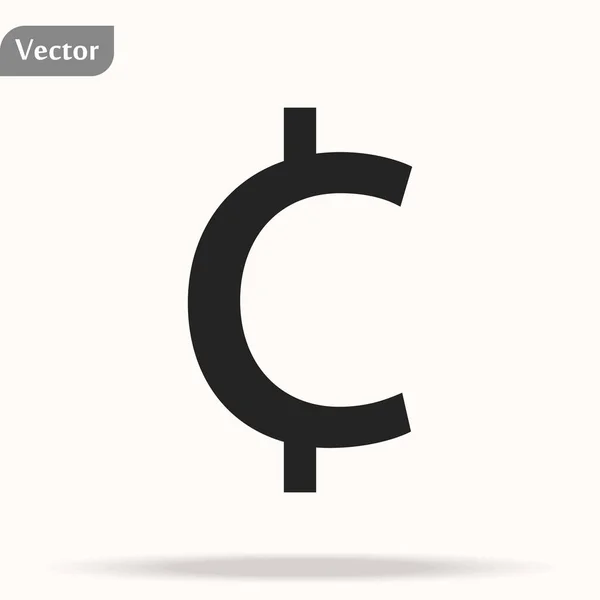 Cent Vektorsymbol Stil Ist Flaches Schwarzes Symbol Auf Weißem Hintergrund — Stockvektor