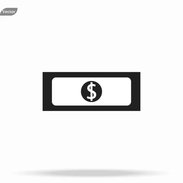 Ícone de dólar. Sinal de dinheiro isolado, ilustração vetorial — Vetor de Stock