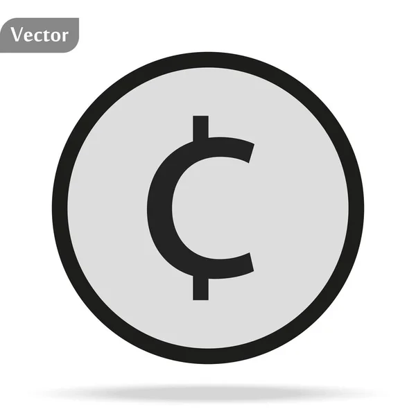 Valuta platt ikon mynt symboler i svart cirkel eps 10 — Stock vektor
