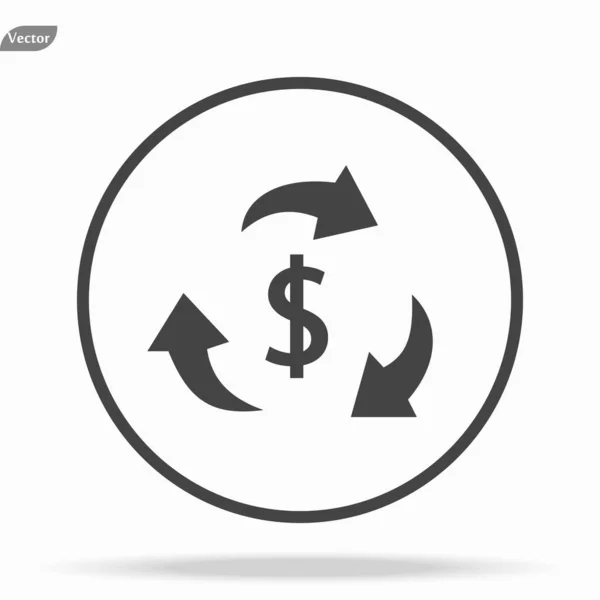Ícone de troca de moeda Projeto vetorial no fundo branco. eps10 — Vetor de Stock