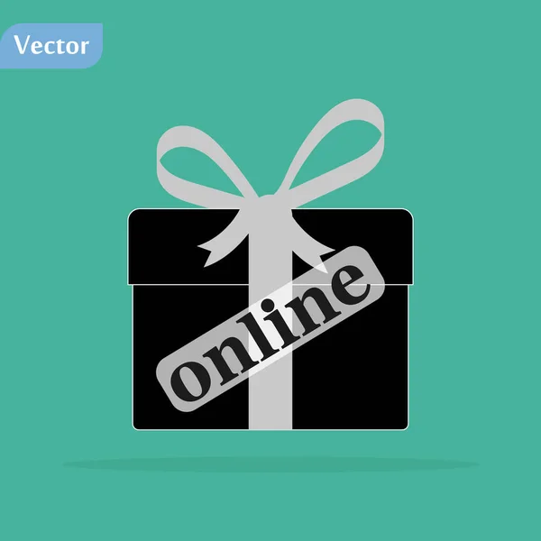 Online obchod se suvenýry, symbol, vektorové ilustrace na zelených eps10 — Stockový vektor