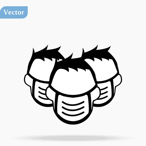 Menschen Mit Medizinischem Mundschutz Konzept Der Coronavirus Quarantäne Abbildung Eps10 — Stockvektor