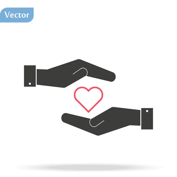 Руки Сердца Икона Плоский Дизайн Лучший Векторный Значок Eps10 — стоковый вектор