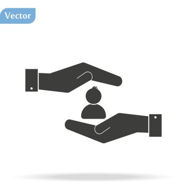 Erkek simgesinin elleri, düz tasarım en iyi vektör simgesi